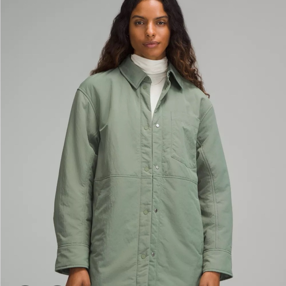 Lululemon Lightweight Insulated Shirt Jacket Size XS Green/Grey Eucalyptus - Picture 9 of 10